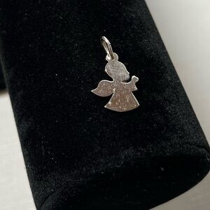 Vintage sterling silver angel praying charm pendant. Minimalist. Simple.